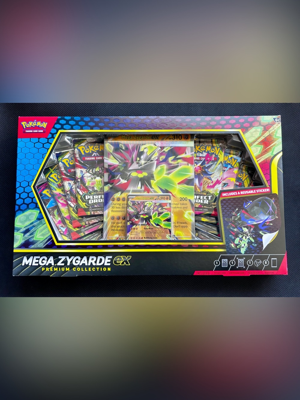 Pokemon Mega Zygarde EX Collector Box - Black, Green & Pink Accents